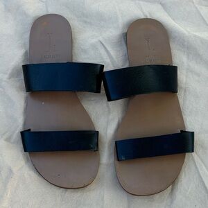 J. Crew Black Leather Sandals